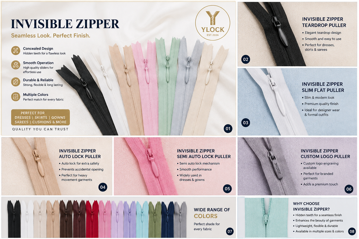 #3 Invisible Zipper 8"inch